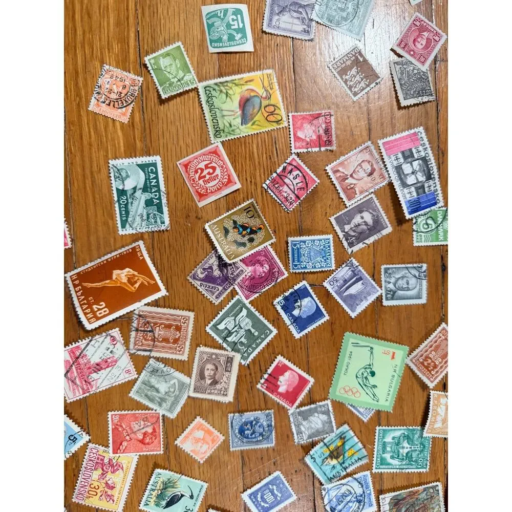 Large Vintage Worldwide Postage Stamp Lot 150+ Used International Stamps 1950s-7
